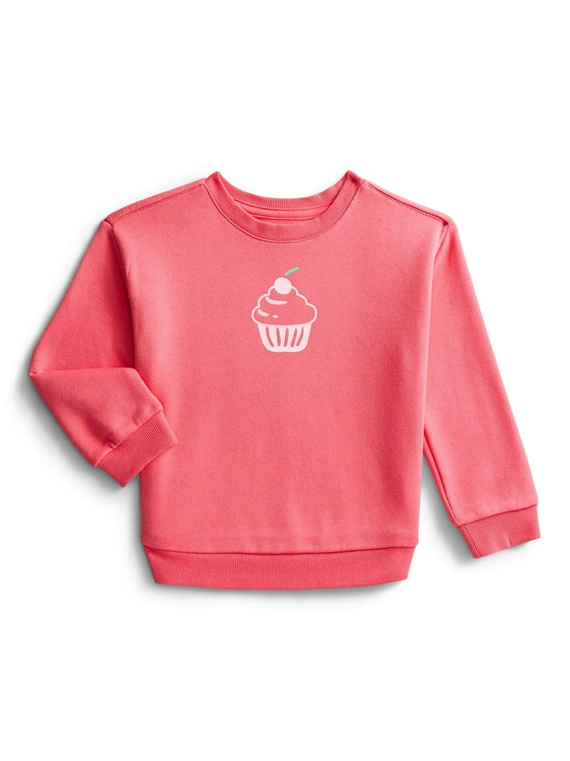 Wonder Nation Toddler Girls Fleece Sweatshirt with Long Sleeves, Sizes 2T-5T | Walmart (US)