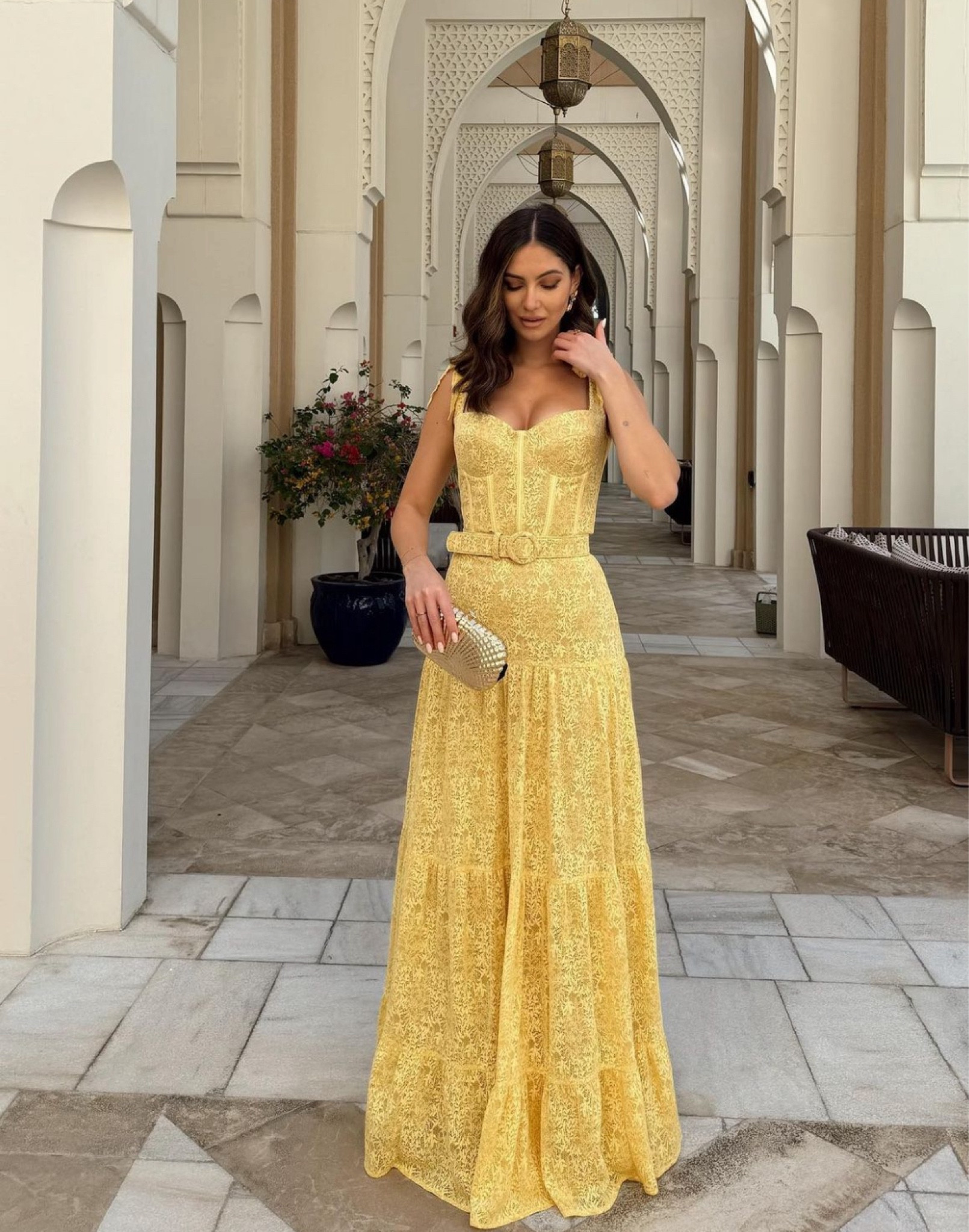 gold nadine merabi dress Nadine Merabi Nina Gold Dress L main image 0