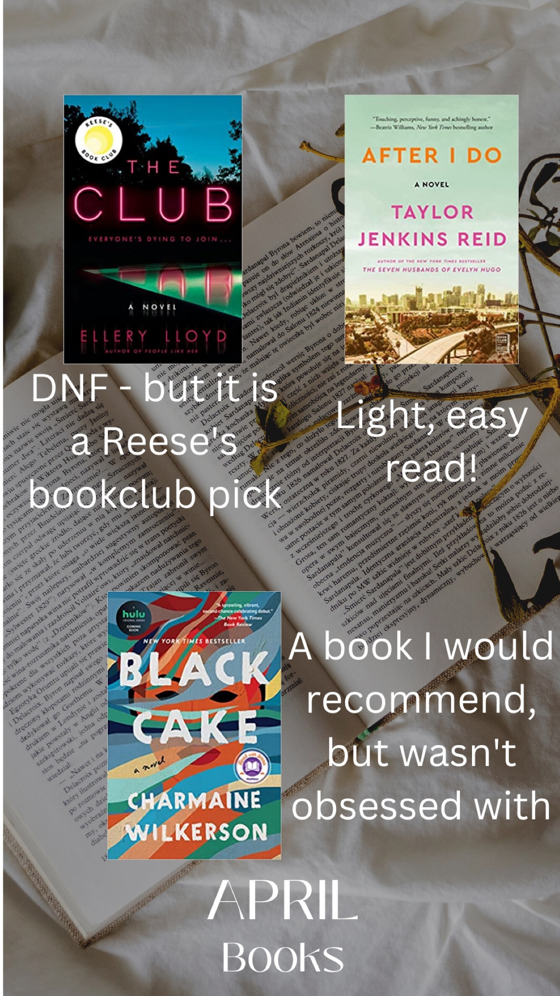 April books! #bookclub #bookrecs #bookworm #reesesbookclub #amazonbooks

#LTKunder50 #LTKsalealert