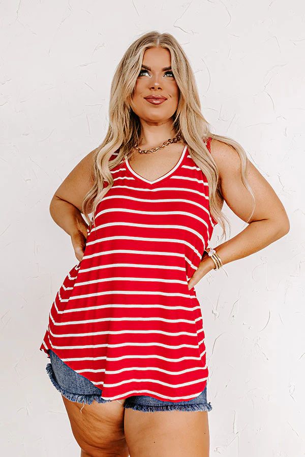 Afternoon Sail Stripe Shift Tank Curves | Impressions Online Boutique