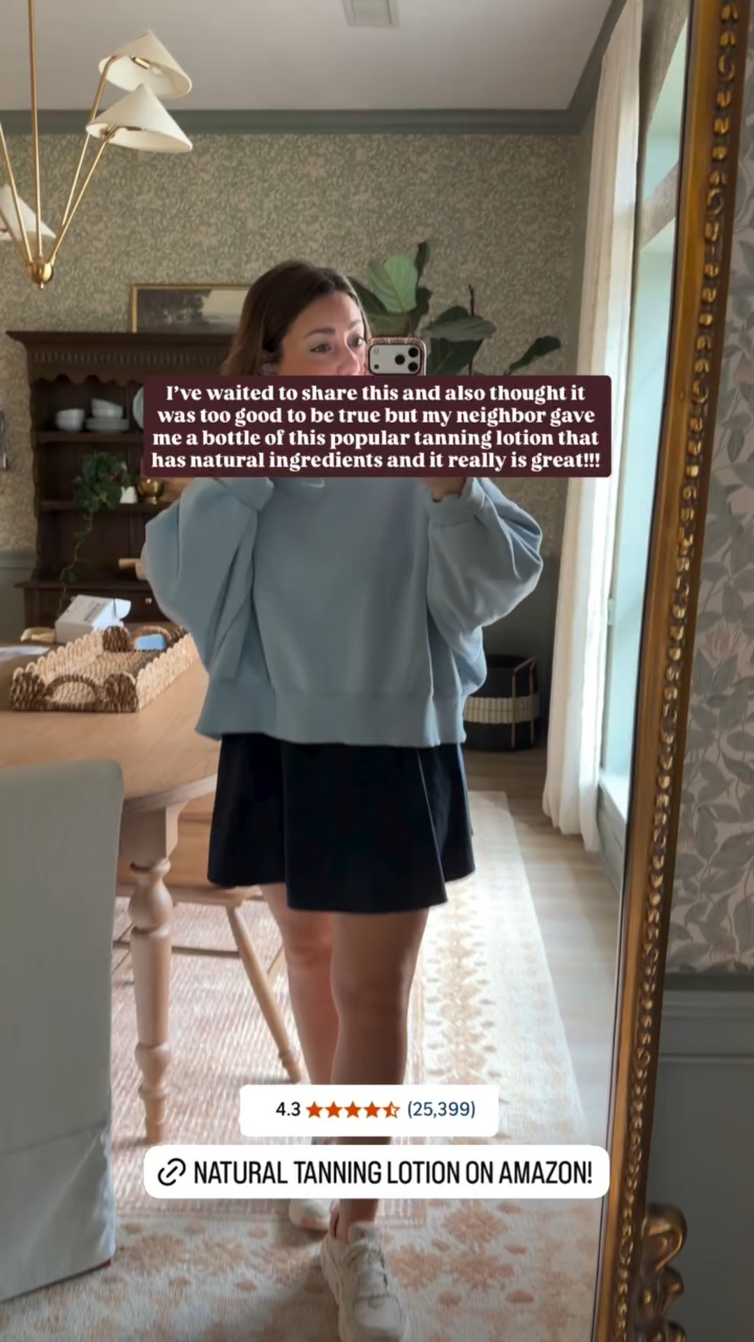 I’ve waited to share this and also thought it was too good to be true but my neighbor gave me a bottle of this popular tanning lotion that has natural ingredients and it really is great!!!

THEBLOOMINGNEST natural tanning lotion Amazon 

#LTKSeasonal #LTKmomlife #LTKBeauty