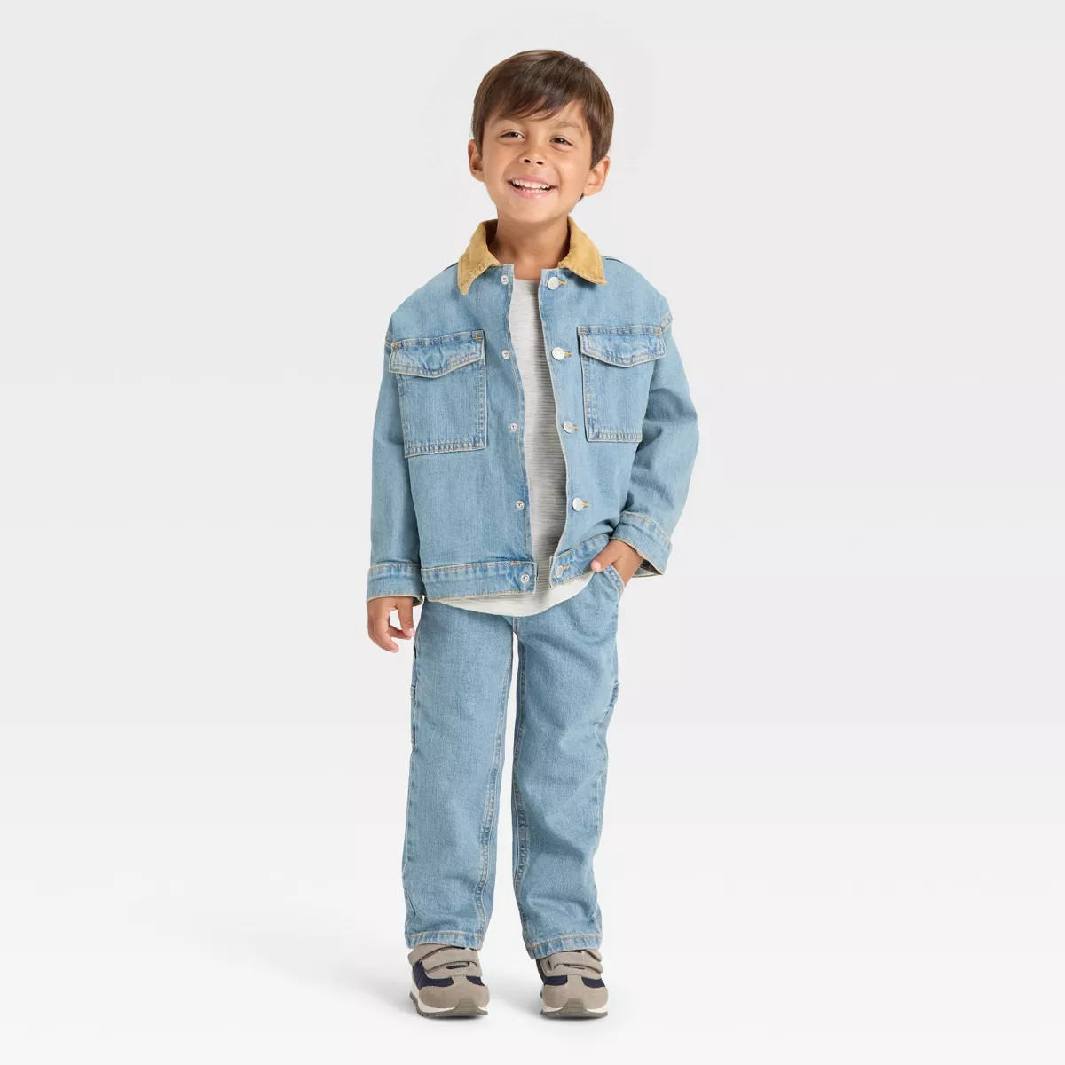 Toddler Boys' Collared Denim Jacket - Cat & Jack™ Medium Wash | Target