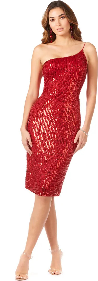 LARA New York One Shoulder Midi Cocktail Dress | Nordstrom | Nordstrom