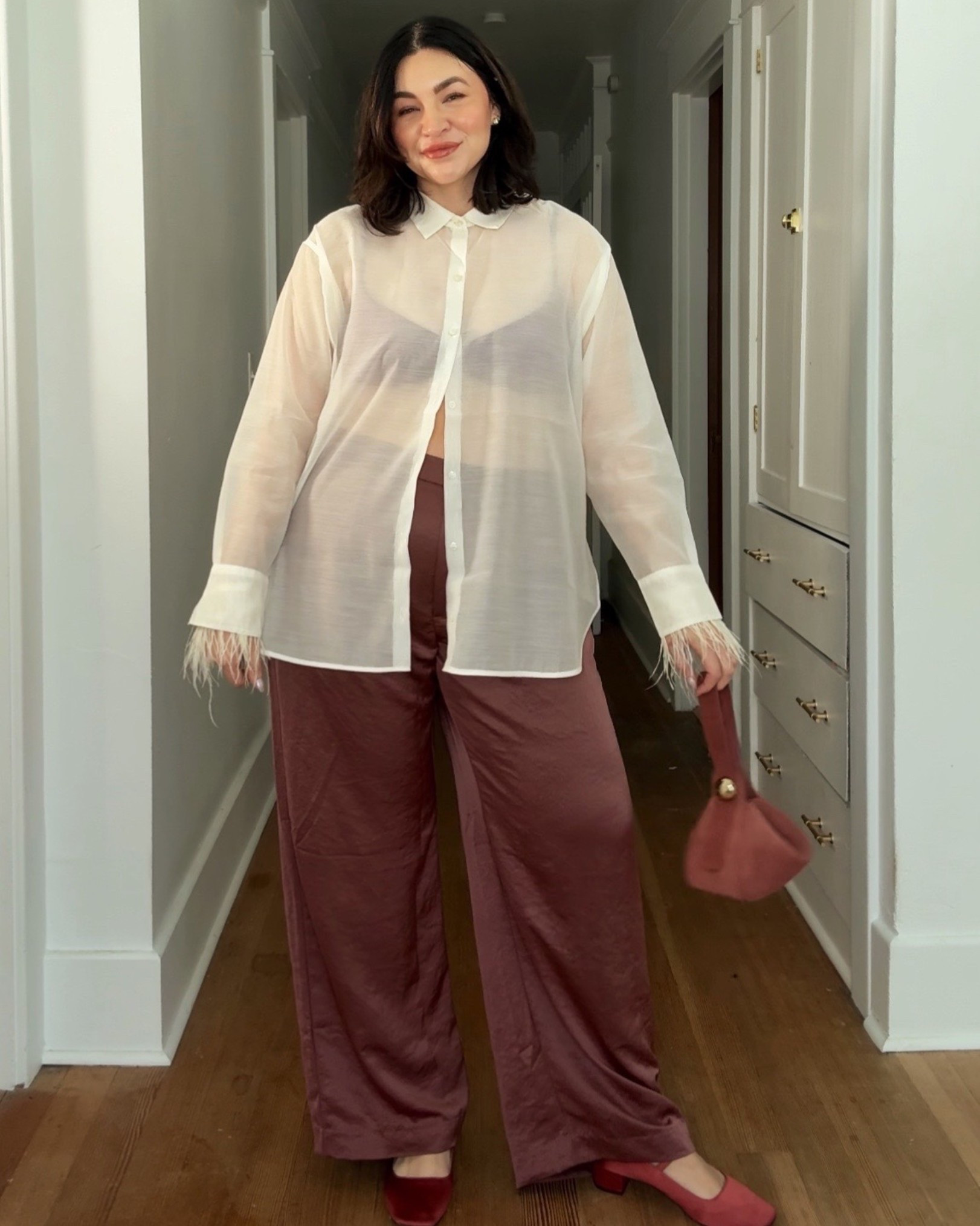 I wore this $14.80 top to a holiday party and got so many compliments so I had to share in case you have a party coming up too!

My trick was to size way up, I got an XL so it fit baggy and then added an ostrich trim to the cuff! I’m telling you it looks so expensive!

Top: XL
Bottom:XL

#LTKHoliday #LTKMidsize #LTKSeasonal