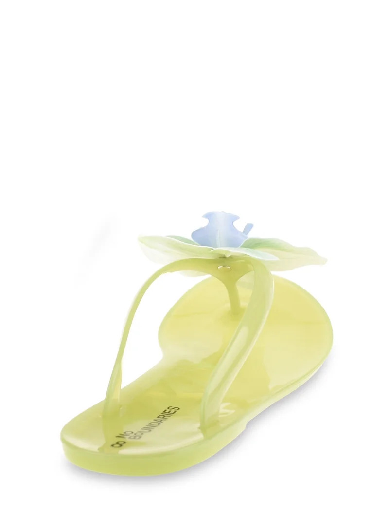No Boundaries Flower Applique Jelly Sandal | Walmart (US)