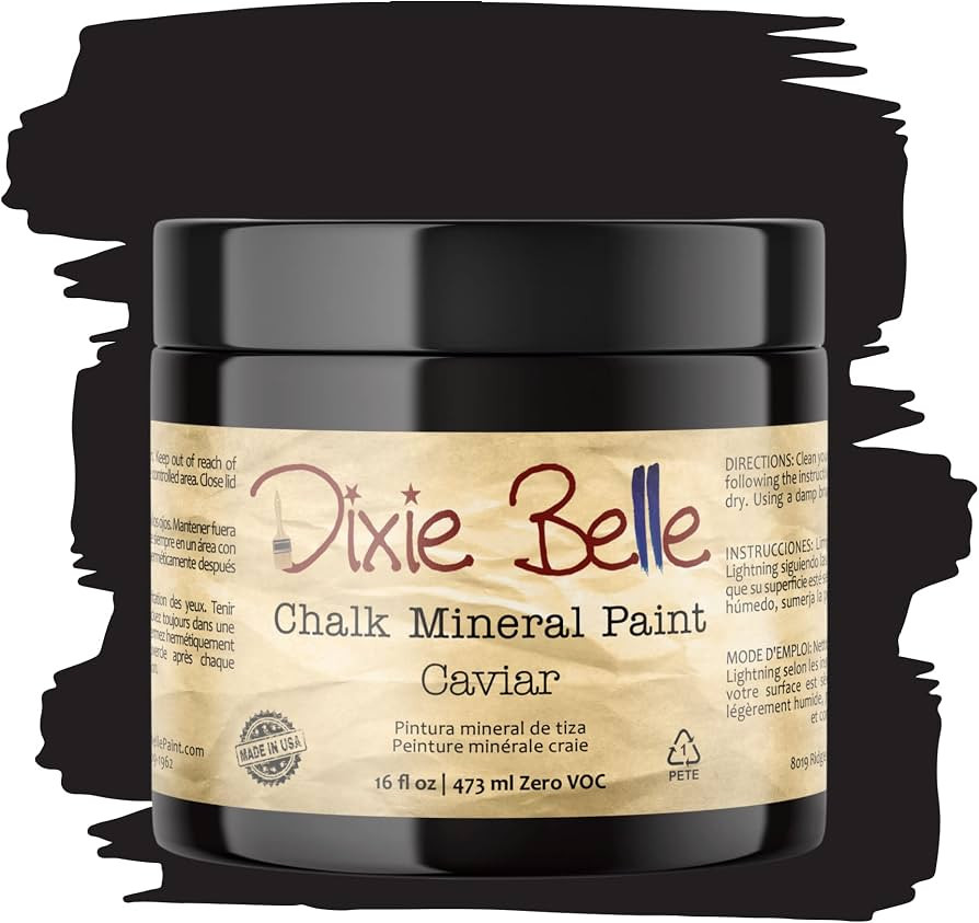 Dixie Belle Paint Company Chalk Finish Furniture Paint - Caviar (16oz) - Matte Black Chic Chalk M... | Amazon (US)