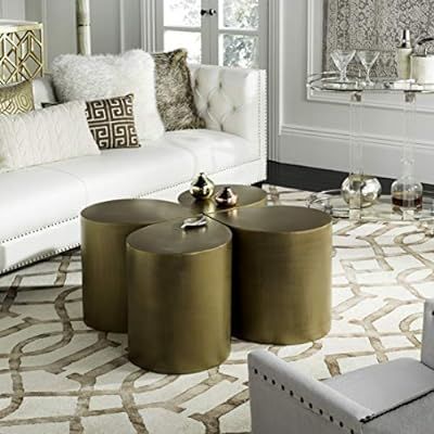 Safavieh Home Tilly Modern Antique Brass Free Form Coffee Table | Amazon (US)