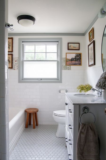 Excited to add some charm to this plainly remodeled historic home bathroom! Help me choose the wallpaper.

#LTKhome