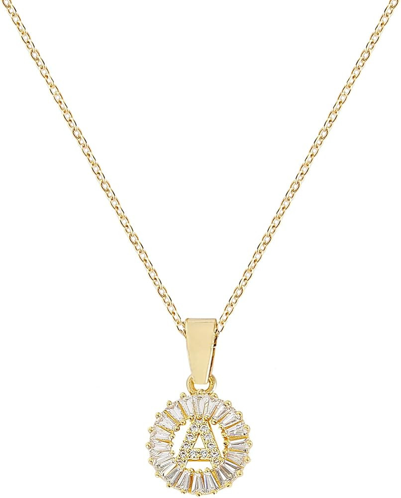 LLIYSOUN Initial Necklaces for Women Initial Jewelry for Women Teen Girls 14K Gold Plated Letter Lay | Amazon (US)