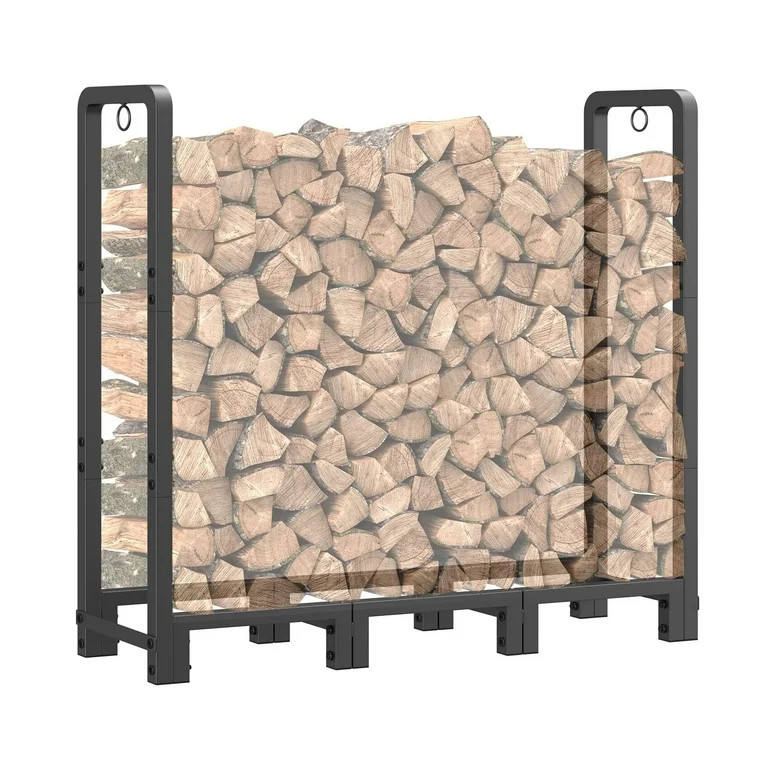 Mr IRONSTONE 4ft Heavy Duty Adjustable Firewood Rack for Indoor/Outdoor, Log Storage Stand for Fi... | Walmart (US)