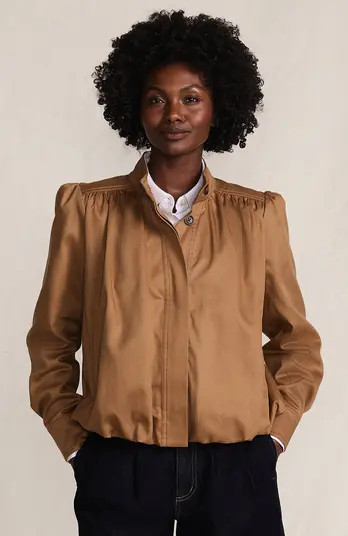 Drapey Twill Bubble Hem Jacket | Nordstrom