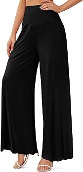 KISSMODA Women Palazzo Lounge Pants High Waist Wide Legged Trousers Casual Flowy Pants for Ladies... | Amazon (UK)