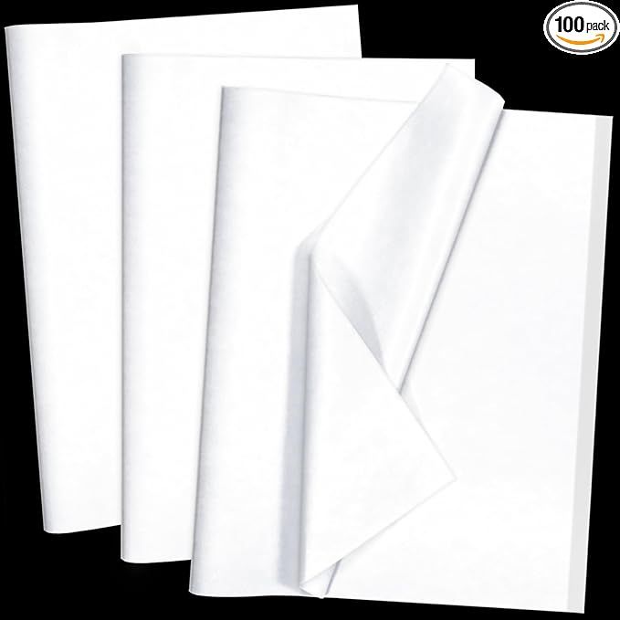 100 Sheets White Tissue Paper - Artdly 14 x 20 Inches Recyclable White Wrapping Paper Bulk for We... | Amazon (US)