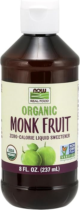 NOW Foods, Certified Organic Monk Fruit Liquid, Zero-Calorie Liquid Sweetener, Non-GMO, Low Glyce... | Amazon (US)