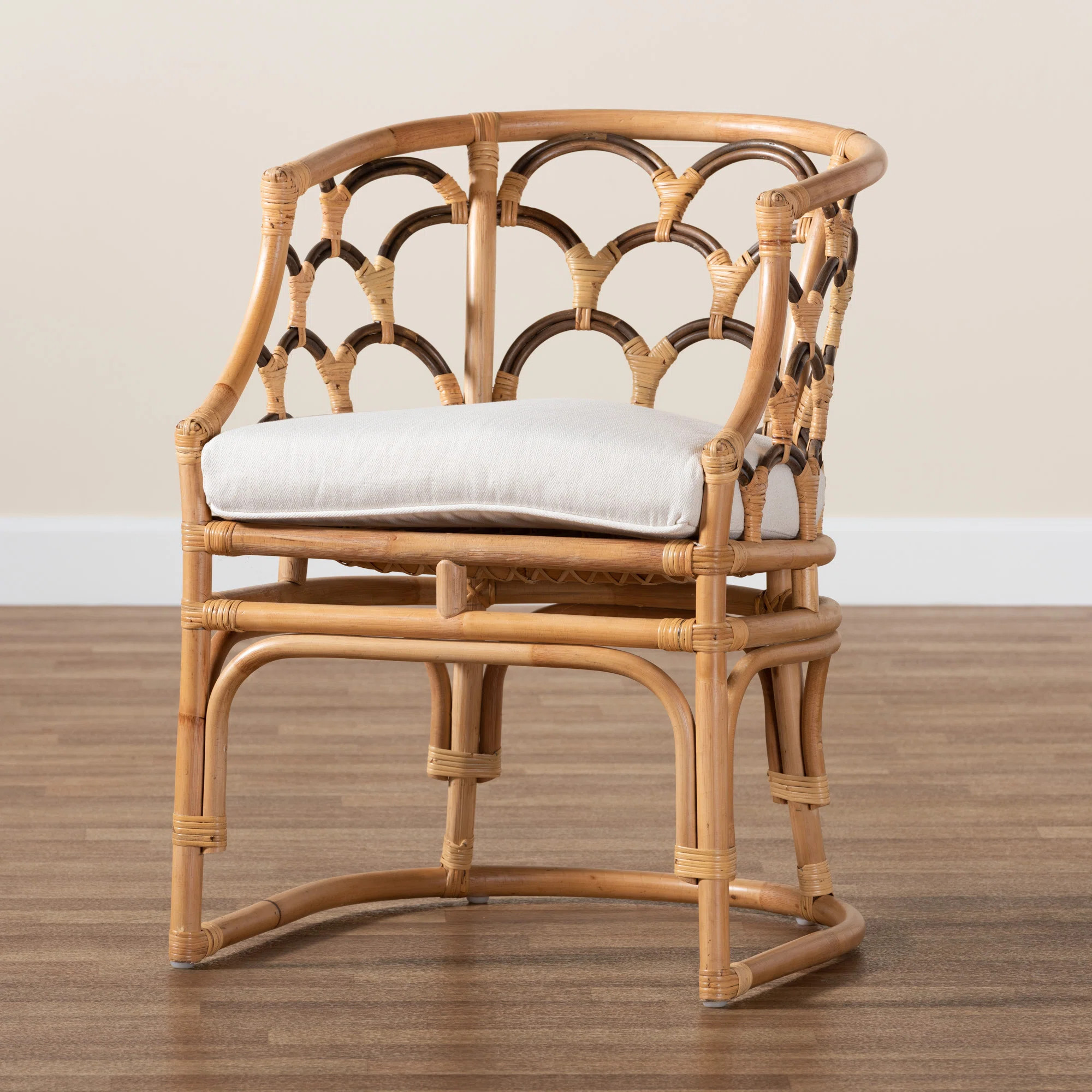 Donella 24.4" Wide Rattan Cotton Armchair | Wayfair North America