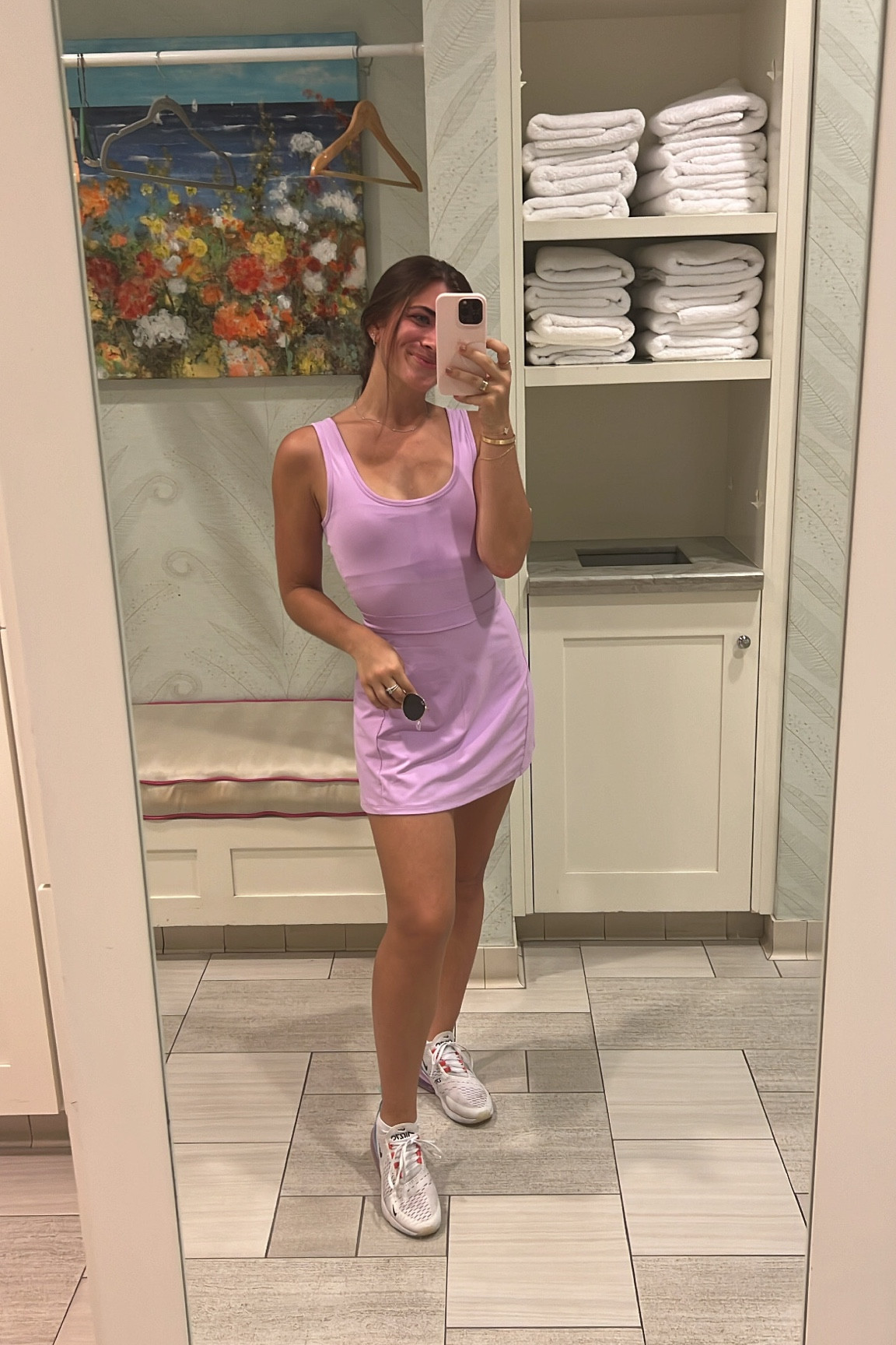 Favorite workout dress. Great for tennis and pickleball. I got an XS and I’m 5’2