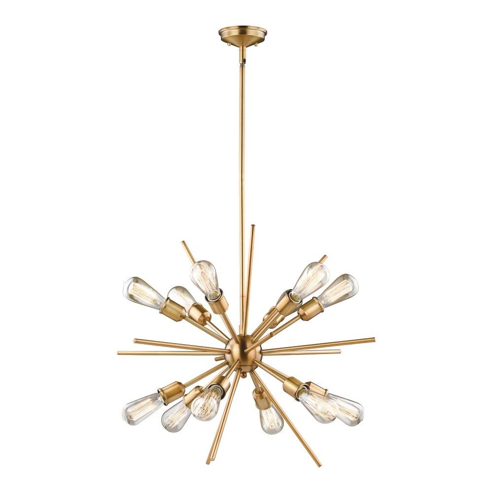 Estelle 12 Light Brass Mid-Century Modern Sputnik Pendant - 27.5-in W x 30.5-in H x 27.5-in D (27.5- | Bed Bath & Beyond