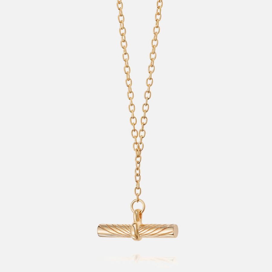 Daisy London Estee Lalonde 18-Karat Gold-Plated T-Bar Necklace | Coggles (Global)