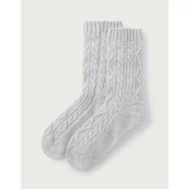 Cable Knit Bed Socks with Cashmere | The White Company (UK)