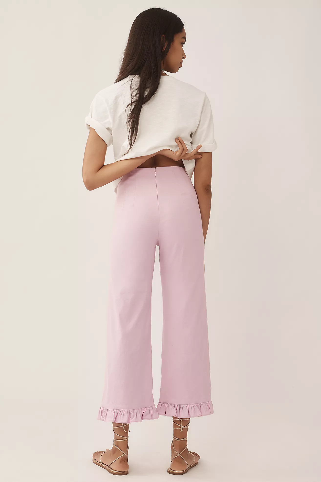 The Colette Ruffled Cropped Wide-Leg Pants by Maeve: Magic Fabric Edition | Anthropologie (US)