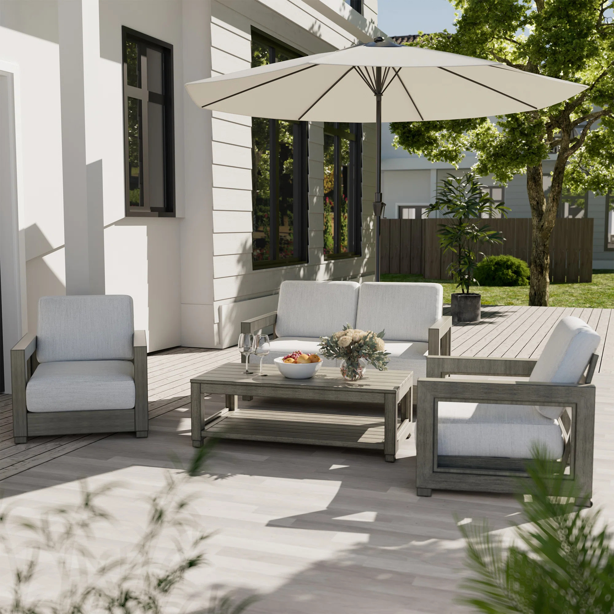 Marjani 275 - Person Patio Conversation Sets with Cushions | Wayfair North America