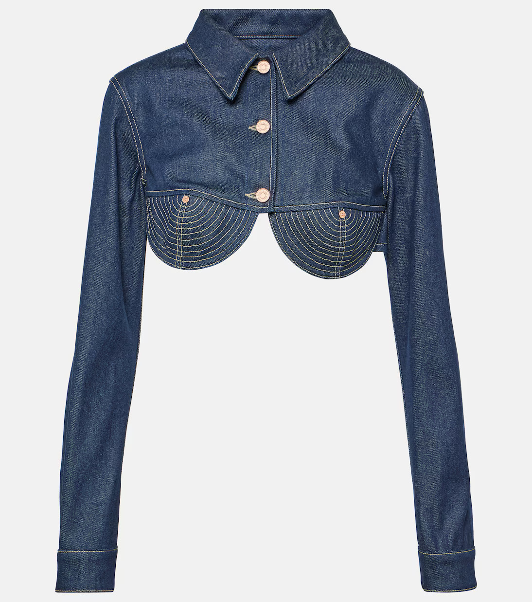 Cropped denim bustier jacket | Mytheresa (INTL)