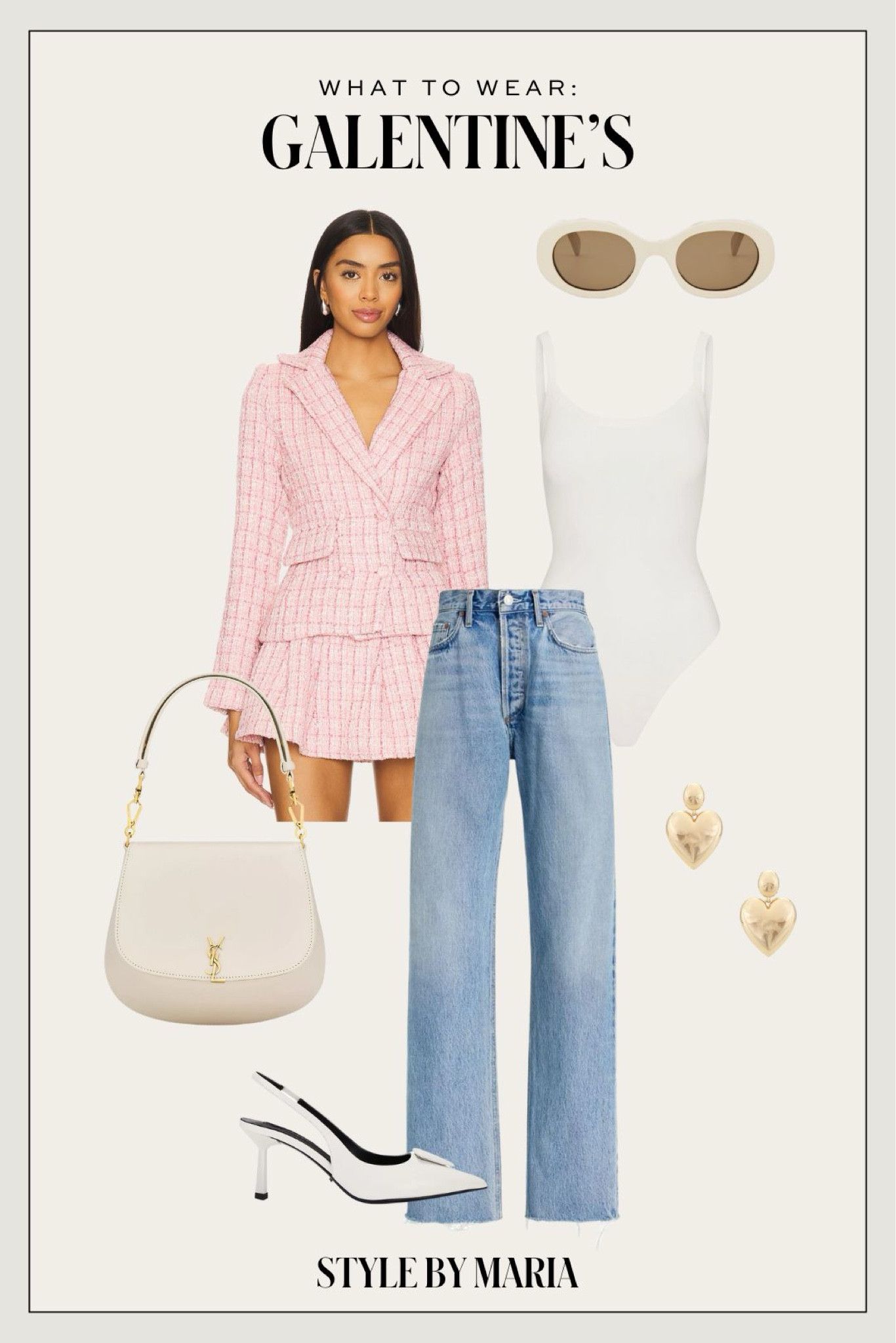 Galentines day outfit 
Revolve pink blazer under $100
Agolde jeans
Prada white handbag
Tony bianco slingback pumps 



#LTKFindsUnder100 #LTKPetite #LTKSeasonal