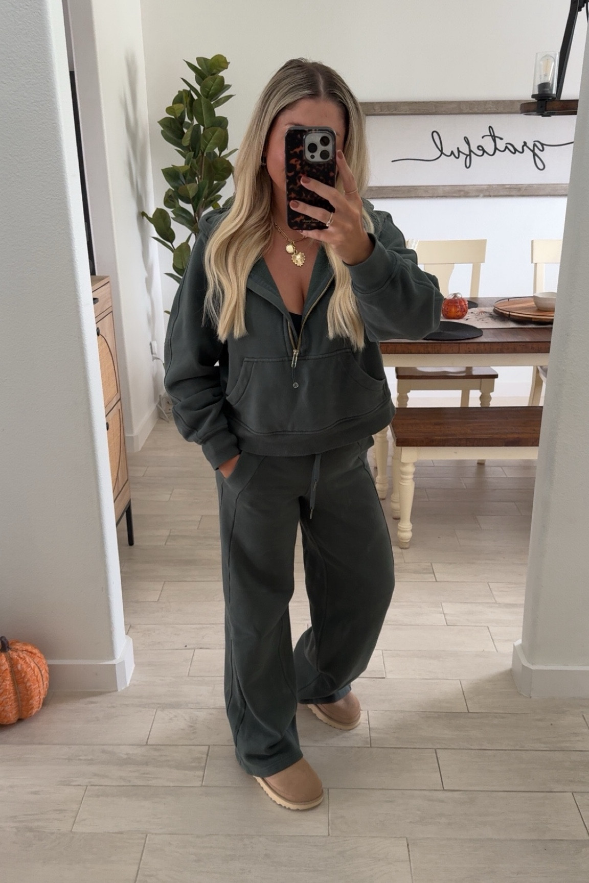 Casual comfy outfit 
Lululemon matching set
Scuba hoodie xs
Wide leg pants 
Ugg goldenstar clog went up 1/2 a size 

#LTKFindsUnder50 #LTKShoeCrush #LTKFindsUnder100