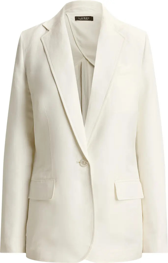 One-Button Linen Blend Blazer | Nordstrom