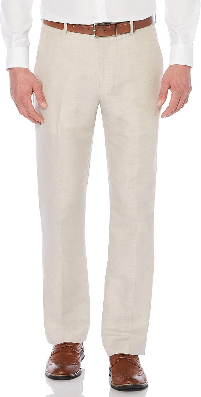 Perry Ellis Men's Linen Blend Dress Pants, Flat Front, Durable Twill, Modern Fit, Breathable & Li... | Amazon (US)