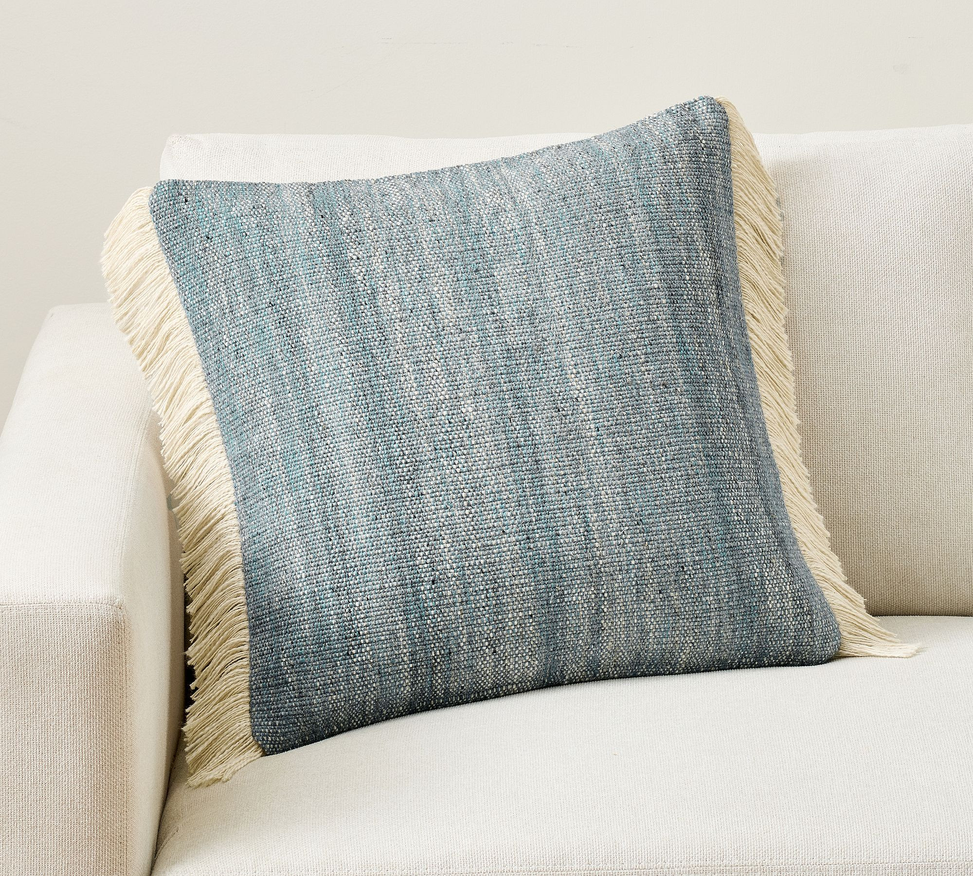 Textured Fringe Pillow Cover | Pottery Barn (US)