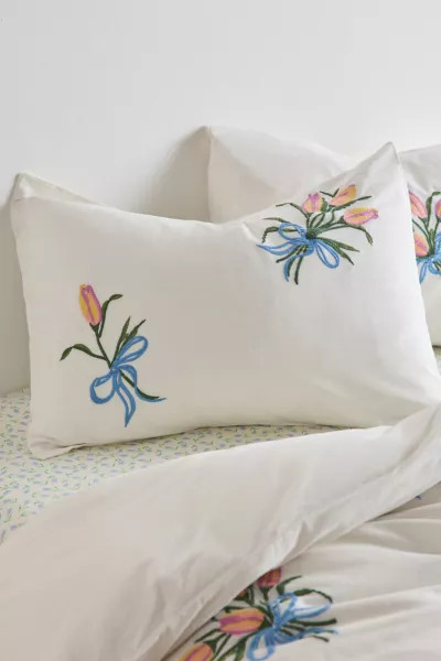 A Bouquet For You Floral Embroidered Sham Set | Urban Outfitters (US and RoW)