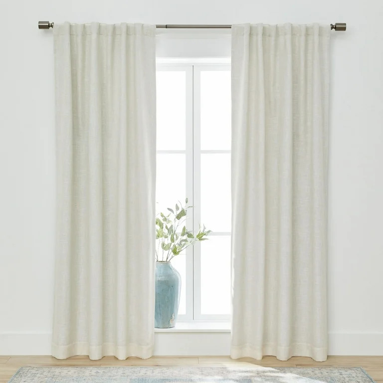 Better Homes & Gardens Linen Blend Curtain, Single Panel, Vanilla Dream, 50" W x 108" L | Walmart (US)