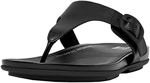 FitFlop Women's Gracie Rubber-Buckle Leather Toe-Post Sandals | Amazon (US)