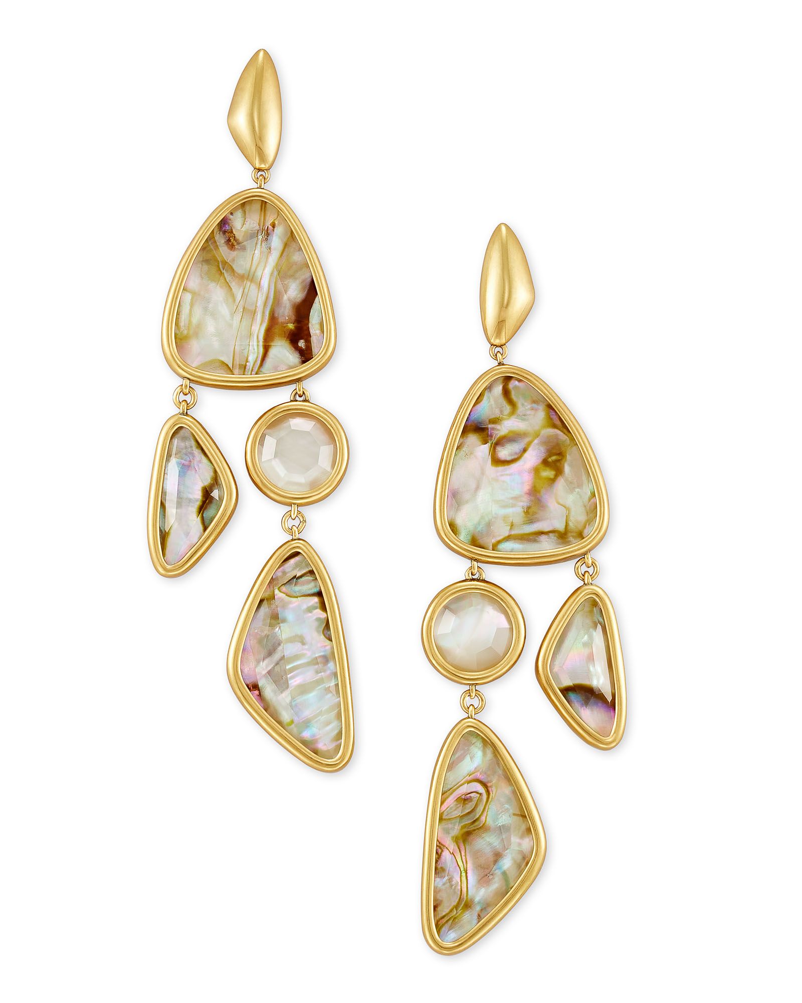 Margot Vintage Gold Statement Earrings in White Abalone | Kendra Scott