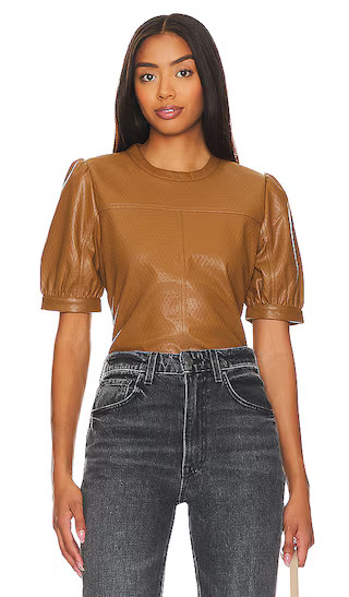 Miller Leather Top in Tan | Revolve Clothing (Global)