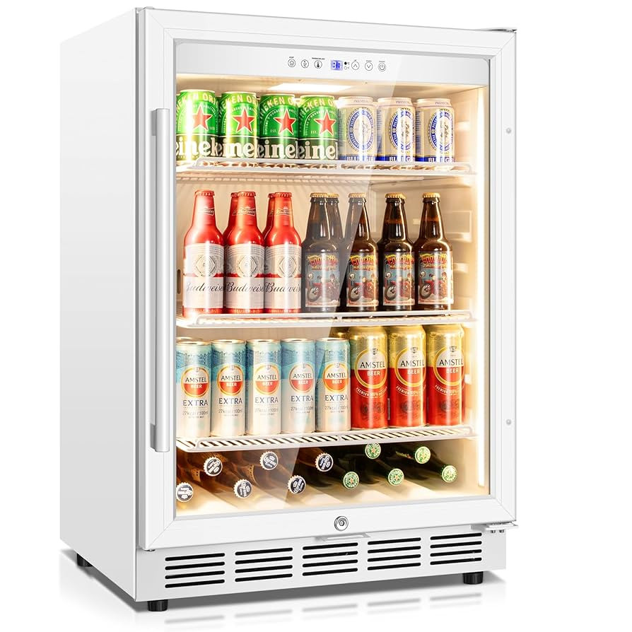 Tylza Beverage Refrigerator 24 Inch, Under Counter/Freestanding Drink Fridge, 190 Cans Beverage C... | Amazon (US)