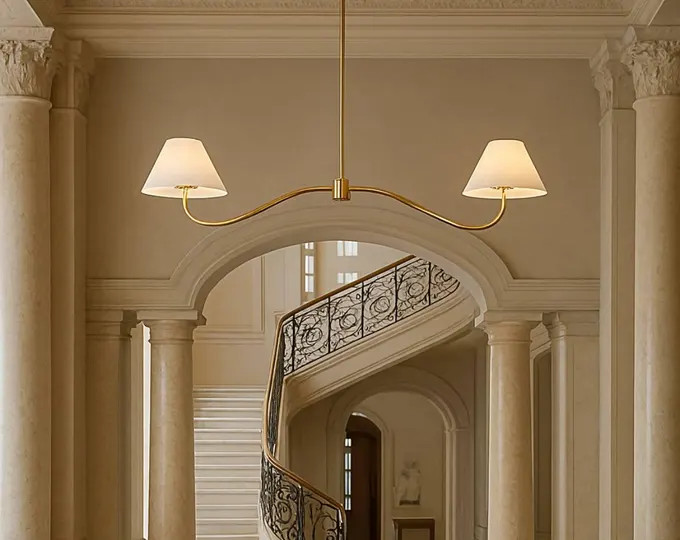 Vintage Brass Ruffle Shade Mid Century Modern Brass Flower Shade Scalloped Wall Sconce Curved Arm... | Etsy (US)