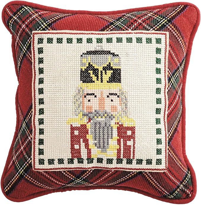 Mud Pie Christmas Nutcracker Needlepoint Pillow | Amazon (US)