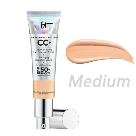 It Cosmetics Your Skin But Better CC+ Cream Full-Coverage Foundation with SPF 50+ (Medium) | Walmart (US)