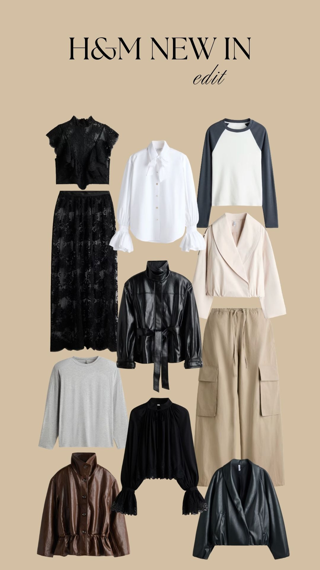 H&M New in Pre-Fall Edit! 

Dark Feminine Dressing, Modern Utility Style, Elevated Transitional Wardrobe, Soft Tailoring, Effortless Autumn Style, Autumn Jacket, Autumn Outfit, Leather Jacket  

 #LTKuk #LTKautumn #LTKeurope