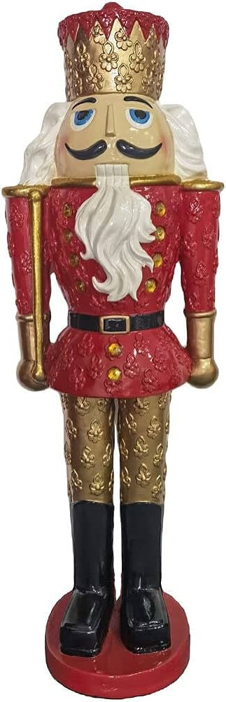 Christmas Time Standing Nutcracker King Holding a Baton | Built-in LED Lights | Standing at 48 In... | Amazon (US)