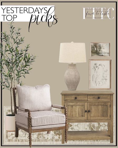 Yesterday’s Top Picks. Follow @farmtotablecreations on Instagram for more inspiration.

Neutral Light Aesthetic SET of Two Art Prints | Wooded Lake Scenery Botanical Sketch. Vintage Distressed Rug - Threshold. Signature Design by Ashley Casual Layal Table Lamp Black. Signature Design by Ashley Casual Layal Table Lamp Black. Garmon 35.4'' Console Table with Drawers and Cabinet. Better Homes & Gardens Lillian Swivel Birdcage Chair, Natural Pine. Kaden spindle chair. 5FT Artificial Muti-Trunk Olive Tree Plants with 8.6 inches Large White Planter. 8 lb. DR.Planzen. Home Finds. Walmart Home Finds. Target Home. 

#LTKsalealert #LTKfindsunder50 #LTKhome