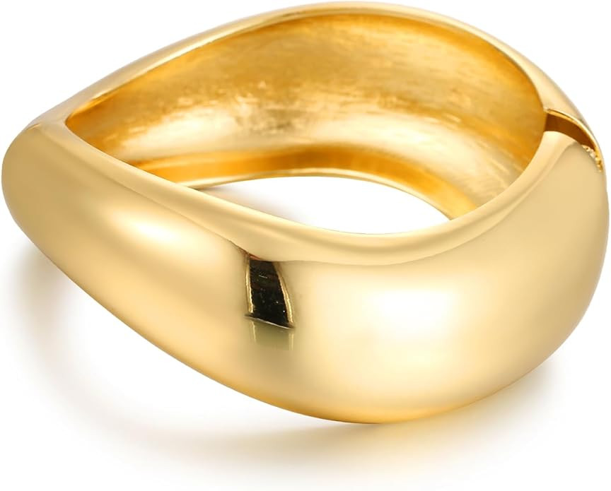 Chunky Gold/Silver Bangle Bracelets for Women Thick Arm Cuff Bangle Bracelet Wrist Wrap Bracelet ... | Amazon (US)