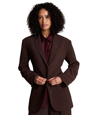 Women's Vision Twill Three-Button Boyfriend Jacket | Macy's