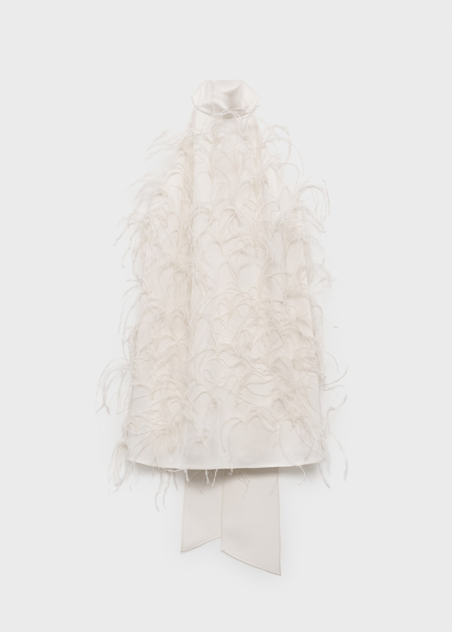 Halter dress with feather decoration - Women | MANGO USA | Mango (US/MX/AU)