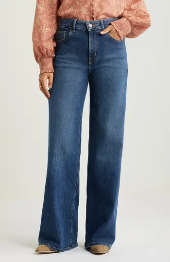 Treasure & Bond High Rise Wide Leg Jeans in Dark Wash at Nordstrom Rack, Size 33 | Nordstrom Rack
