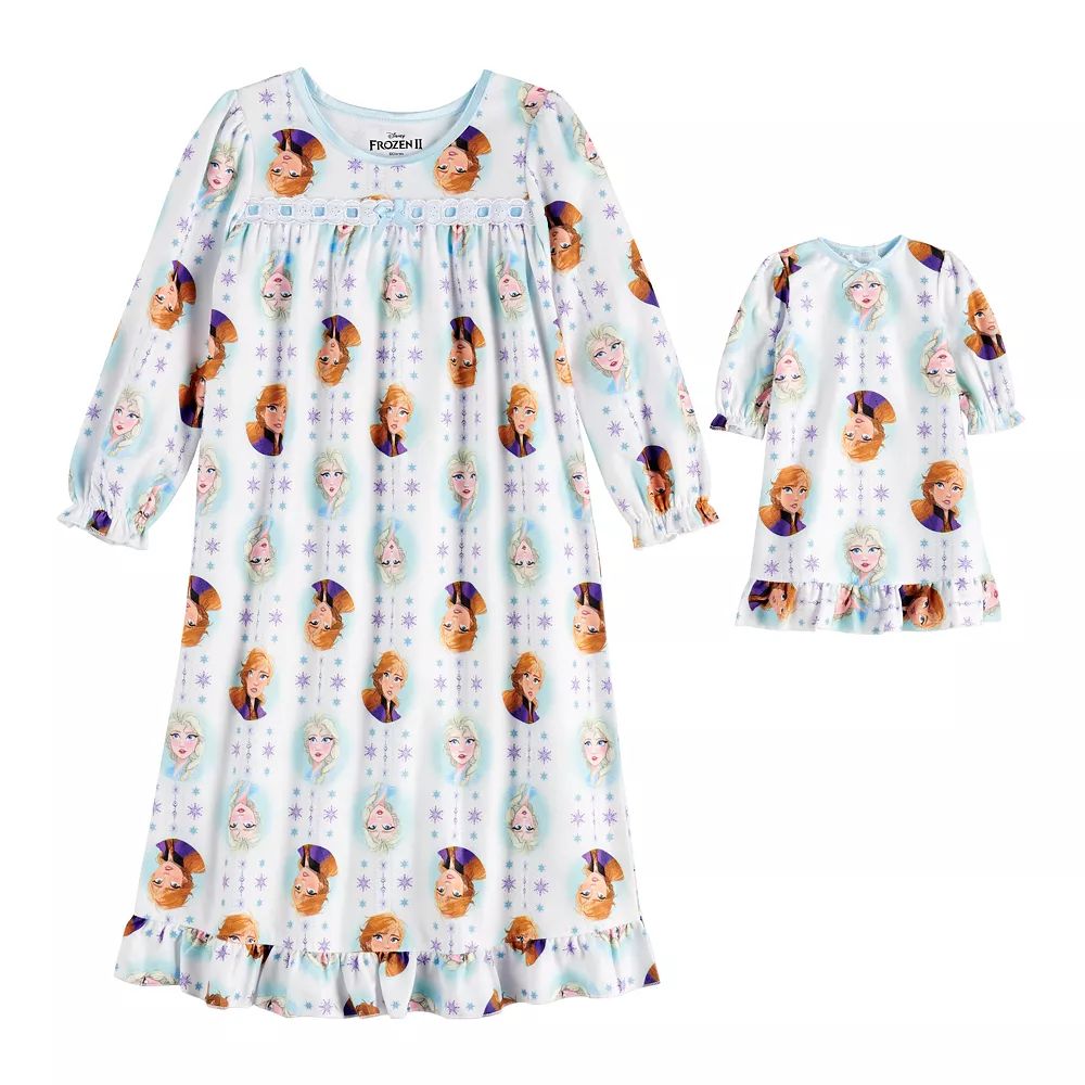 Toddler Girl Disney's Frozen 2 Anna & Elsa Nightgown with Matching Doll Gown | Kohl's