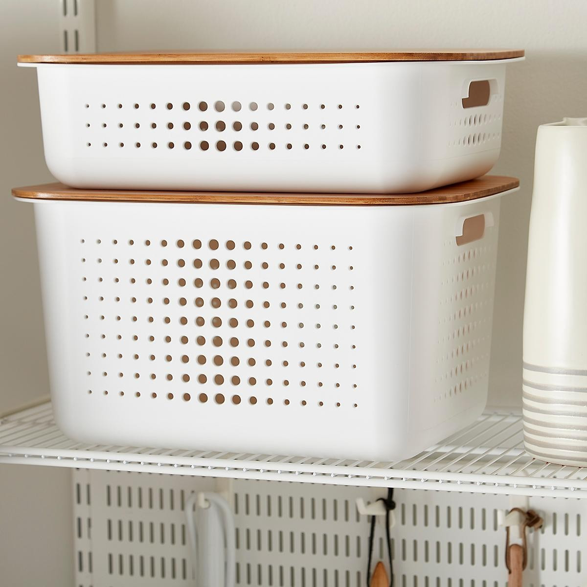 SmartStore Medium Nordic Basket White | The Container Store