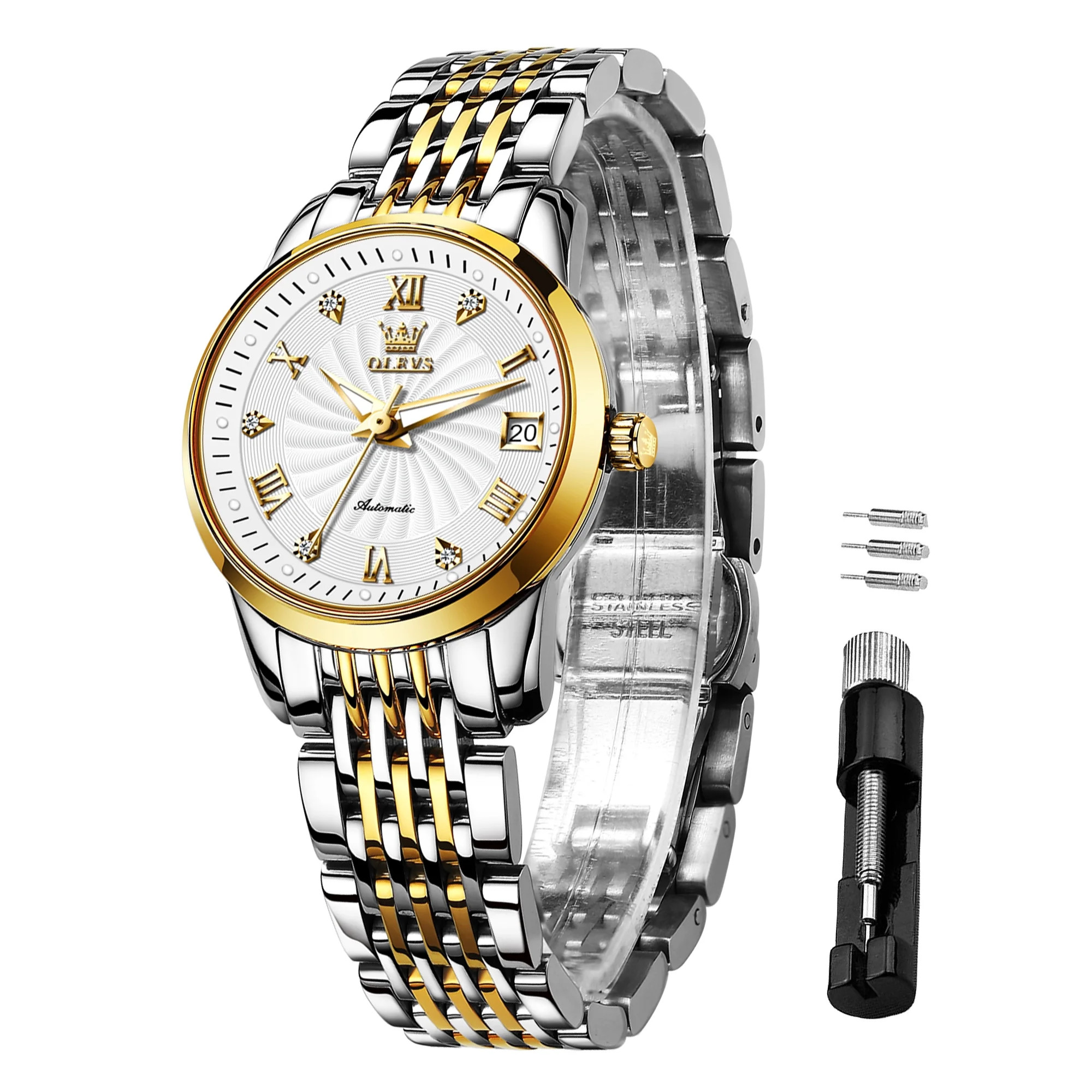 OLEVS Automatic Watches for Women Classic Diamond Mechanical Self Winding Fashion Elegant Dress S... | Walmart (US)